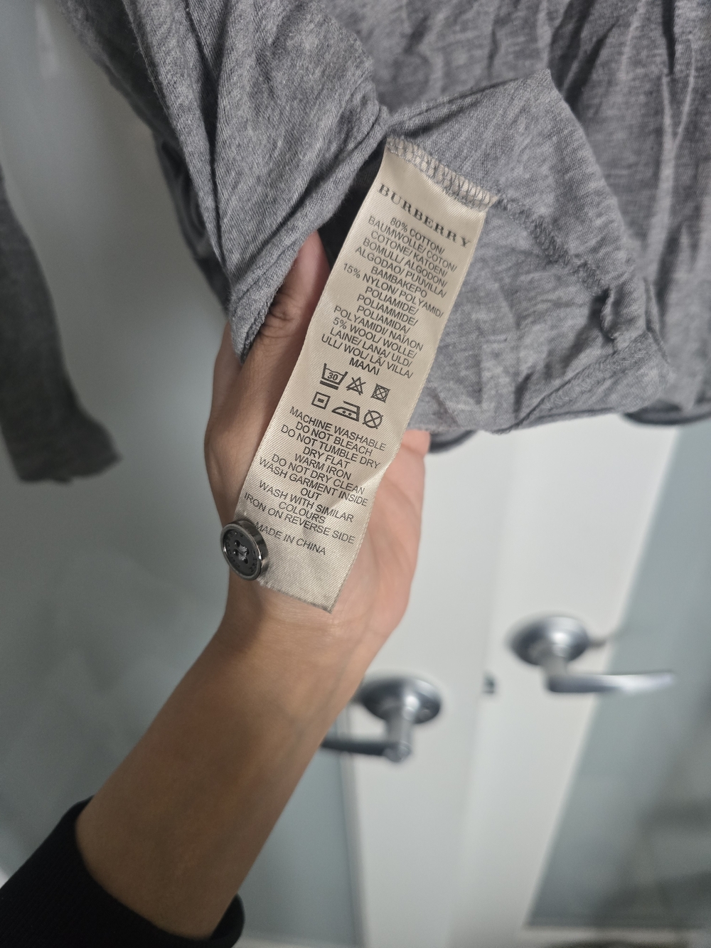 Burberry Light Gray Zip-Back Sweater - Picture 5 of 5